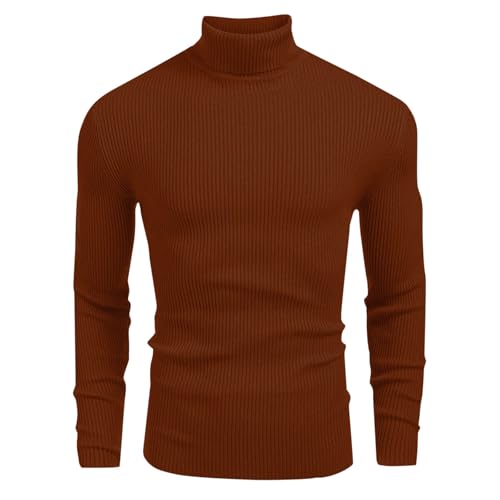 Long Sleeve for Man Fall Winter High Neck Sweater Thick Crochet Thermal Knit Plain Man 2025 Trendy Y2K