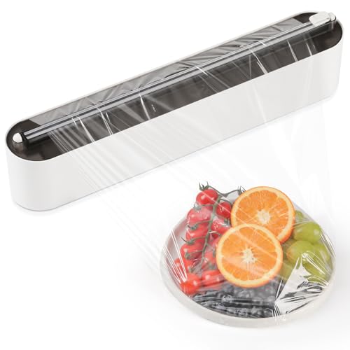 Magnetic Wall-Mount Aluminum Foil & Plastic Wrap Dispenser 12‑Inch Rolls Black