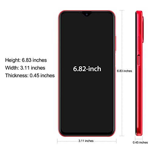 Ulefone Note 12 Unlocked Cell Phone, 4G Unlocked Smartphone, 6.82” Ultra-Large Screen With Slim Structure, 7700Mah Battery, 4+128Gb, 3-Card Slot, Face Unlock/Fingerprint Recognition, Red #TOP7