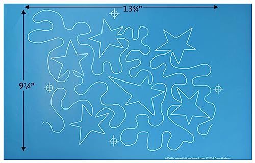 Full Line Stencil - Seeing Stars Over All - Edge To Edge Stencil, Continuous Line Template For Free Motion Quilting, Domestic Machine, Hand Quilting, Long-Arm Quilting (40070) #TOP3