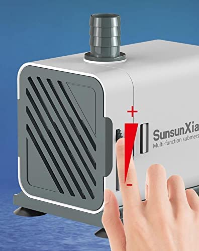 A hand adjusting the water flow slider on the side of the VAYINATO XQP-1500 pump