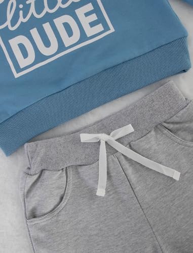 Image of Toddler Baby Boy Girl Clothes with Pockets 2PC Long Sleeve Pullover Sweatshirt and Pants Infant Fall Winter Outfit