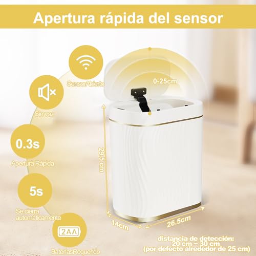 La Mejor Recopilación de Cubos de basura los mejores 5. 14 Cubos de basura marca MOONPAI (2)