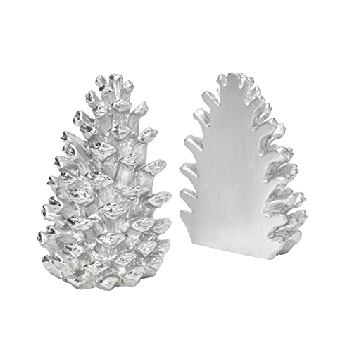 Creative Co-op Bookends, Resin, Silver Finish - Image 2