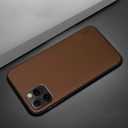 OKANECompatible for iPhone 11 Pro Max Back Cover Luxico Series Hand-Stitched Cotton Textile Ultra Soft Water-Proof Case - Brown