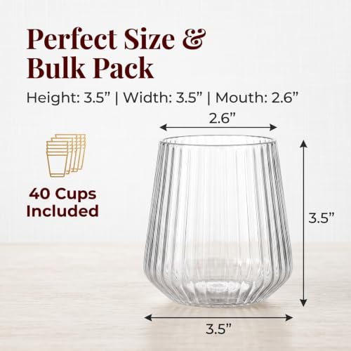 Image of Plastic Wine Glasses, 14Oz Unbreakable Plastic Cocktail Glasses, 40 Pack