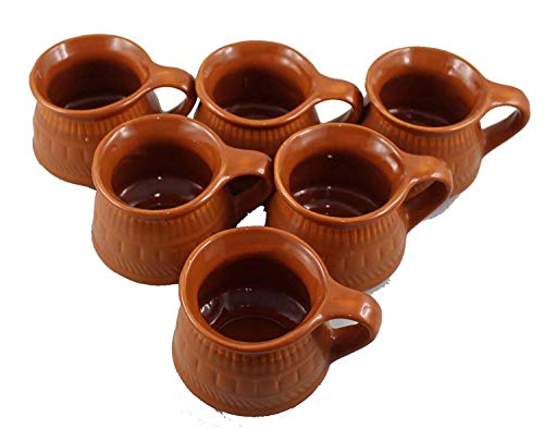 Odishabazaar Ceramic Kulhar Cups Traditional Indian Chai Tea Cup Set of 6 (skc-47) - Thumbnail 2