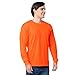 Fruit of The Loom Men's Eversoft Cotton T Shirts, Breathable & Moisture Wicking with Odor Control, Sizes S-4X, Long Sleeve-Safety Orange