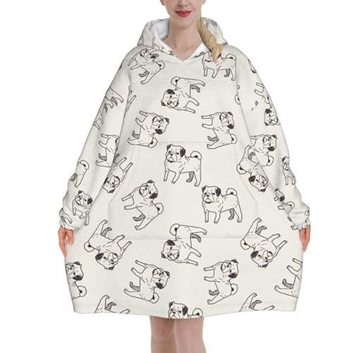 Sweat à capuche géant en flanelle imprimé chien, le cadeau hivernal parfait