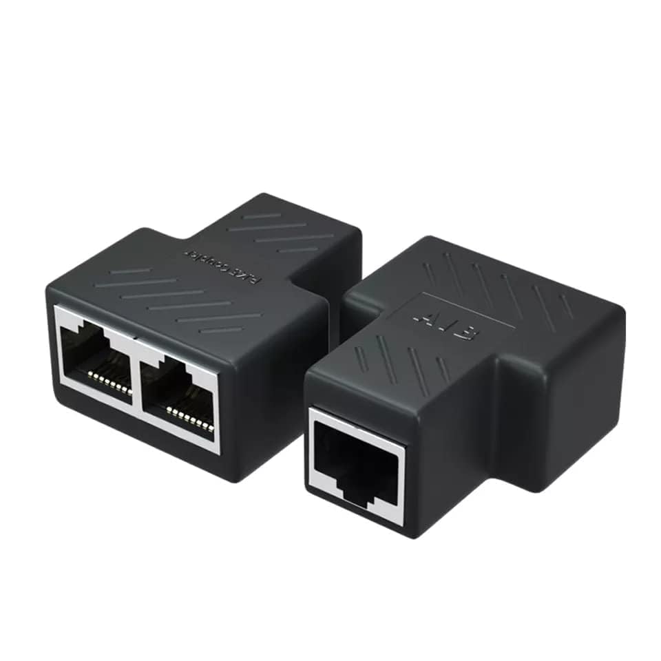 Image of FORIDA RJ45 Ethernet Splitter 1 Female to 2 Female LAN Adapter, 8P8C Network Coupler Connector for Cat5 /Cat5e /Cat6 /Cat7 Ethernet Cables, Internet Cable Splitter for PC, Laptop, Router, Network Devices