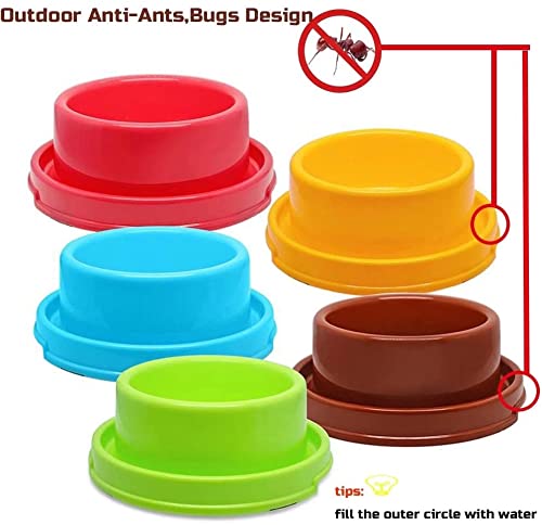 Suheeus Dog Bowl Raised Pet Food Bowls Cat Puppy Bowls Round No Spill Colorful Water Feeder Eating Bowl For Small Animals #TOP1