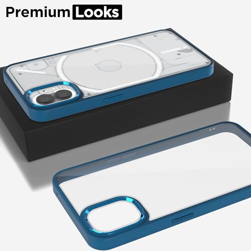 Image of Amazon Basics Cover for Nothing Phone 1 |Electroplated Crome Metal Ring | Full Camera Protection | Raised Edges | Super Soft Side TPU Bumper Case (Indigo)