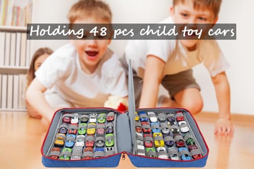 Kislane Custodia Per 48 Auto, Custodia Per Bambini (Solo Borsa, Blu) - 7