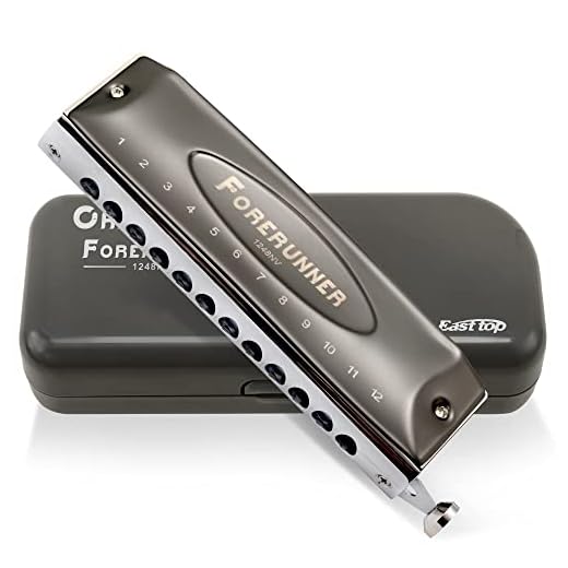 East top armónica cromática para adultos de 12 agujeros, 48 tonos C, instrumento con cubierta gris para jugadores profesionales y estudiantes