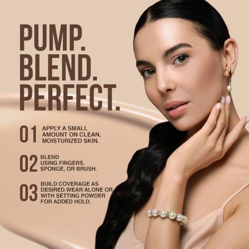 Image of Colors Queen 7 in 1 Total Repair Liquid Foundation | Full Coverage, Oil Free Comes with Primer, Concealer, Moisturizer, CC Cream for Smooth and Radiant Skin | Foundation for Face Makeup (03 - Natural, 50g)