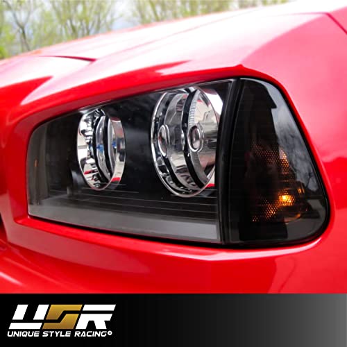 Usr Depo Charger Turn Signal Lights - Black / Smoke Front Corner Lamps (Left + Right) Compatible With 2006-2010 Dodge Charger Sedan (Smoked Lens) #TOP7