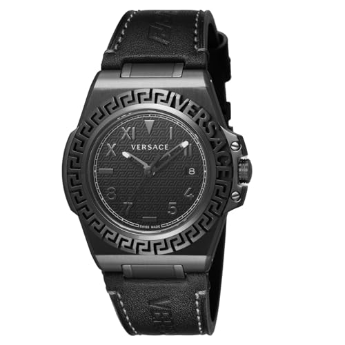 [VERSACE(ヴェルサーチェ)]メンズ 腕時計 グレカリアクション VE3I00322 クォーツ サファイアガラス レザー ステンレススチール [並行輸入品]