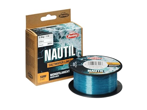 Berkley Nautil Surf Monofilament | Niewysięgająca i pamiętająca linka wędkarska | Długie rzuty, wędkarstwo surfowe i wędkarstwo morskie lub słodkowodne | 0,40 mm | 23,8 lb | 300 m