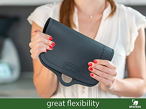 Imeko Tpu Cutting Board, Bpa Free, Knife Friendly, Flexible, Dishwasher Friendly, Space Saving, Ergonomic Design, Chopping Mat - Jet Black - Size: Large 15.7" X 11.5" - W : Oz.15.90 #TOP4