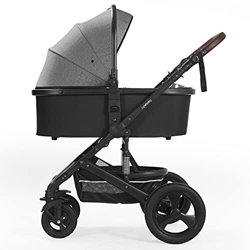 Newborn Infant Toddler Baby Stroller - Strollers with Backrest Adjustable Reversible, 2 in 1 High Landscape Convertible Bassinet Foldable Aluminum Alloy 3D Shock Absorption All Terrain Pram Newborn Infant Toddler Baby Stroller - Strollers with Backrest Adjustable Reversible, 2 in 1 High Landscape Convertible Bassinet Foldable Aluminum Alloy 3D Shock Absorption All Terrain Pram