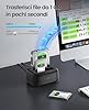 ORICO Dual Bay Docking Station Hard Disk USB 3.2 Gen1 con Clonazione Offline per HDD SSD SATA da 2,5 e 3,5 Pollici, Dock per Disco Rigido Fino a 40TB con UASP e Cavo 2-in-1 (DD28C3-C)