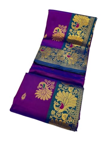 Generic purple paithani silk saree in soft silk – image 4