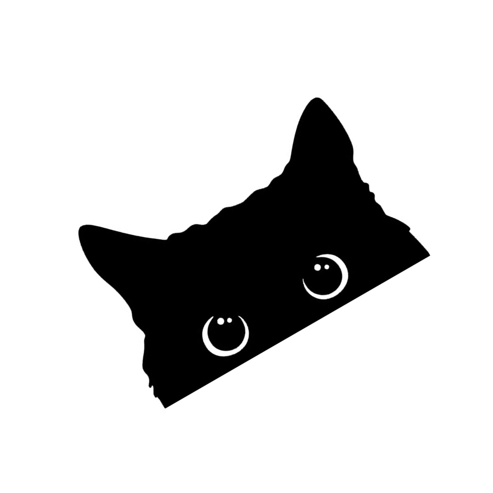 Car Bumper Sticker 5.9x3.8in Cartoon Peeking Cats Sticker Laptop Car Decal Exterior Decoration Black Home Decoration