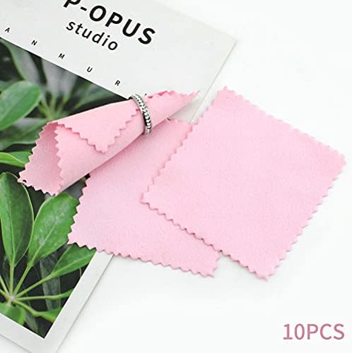 Lanjue 10PCS Jewelry Cleaning Cloth, Polishing Cloth for Pearl Gold Platinum and Silver