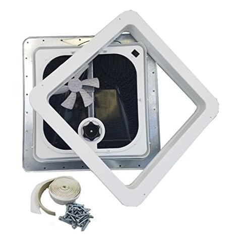 Ventline RV Roof Vent Smoke w/ 12 Volt Fan, Putty & Screws Cover
