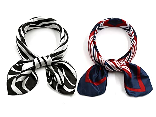 2Pcs Women's Satin Silky Scarves - 19.6