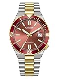 Citizen NJ0234-58X - Orologio automatico da uomo, in acciaio inox, colore argento, quadrante rosso bicolore 40 mm