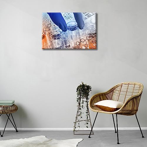 Image of TUMOVO Young Scientist Poster Wall Decor 1 Pieces Poster Clinical Laboratory Art Prints Wall Decor Living Room Medical House Decor Stretched and Framed Ready to Hang (12 inch Wx18 H)