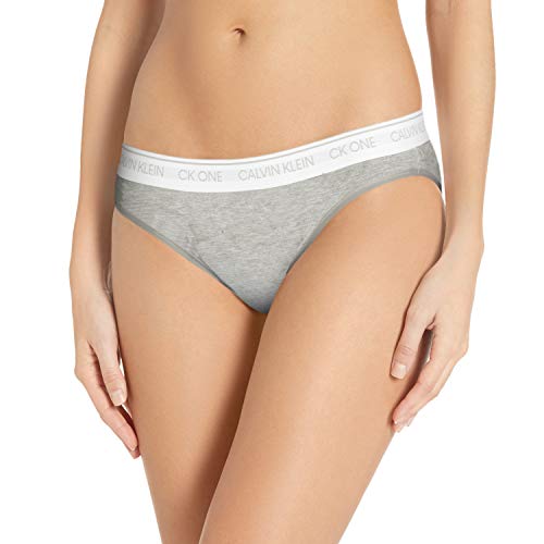 Calvin Klein Women's CK One Cotton Bikini Panty, Grey Heather, M