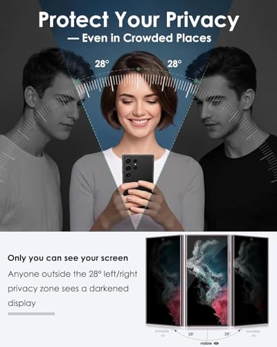 Image of Uyiton Privacy UV Tempered Glass for - (6.8 Inch) | Anti-Spy Curved Screen Protector | 9H Hardness | Ultrasonic Fingerprint Compatible | HD Clarity | Bubble Free UV Installation | Case Friendly