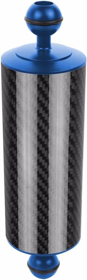 BGNing Carbon Fiber Float Buoyancy Aquatic Arm Dual Ball SLR Camera Diving Extension Tray Compatible with GoPro and Other Action Camera (12inch,Blue)