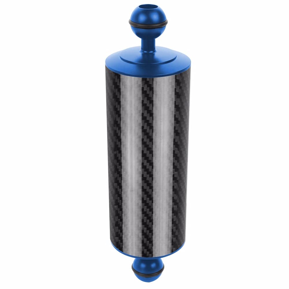 BGNing Carbon Fiber Float Buoyancy Aquatic Arm Dual Ball SLR Camera Diving Extension Tray Compatible with GoPro and other Action Camera (12inch,Blue)