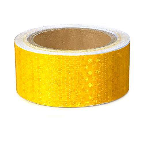 Image of ONTWIE Reflective Tape, 2inch x 30ft Dot Reflective Tape (Yellow) | Reflective Tape Outdoor Waterproof, High Visibility Reflective Safety Tape, Reflector Tape For Trailer, Cars, Trucks