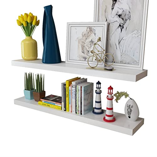 Étagère murale en MDF blanc de qualité supérieure avec fixation invisible de 100cm - 6