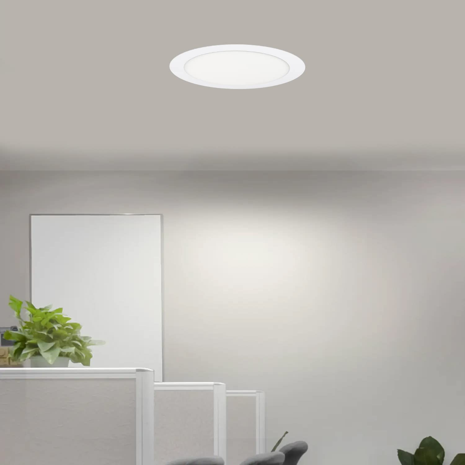 Popp® Pack x10 Placa Downlight LED slim Empotrable Circular 20W corte de Techo Ø205mm 1800 Lm Luz fría 6000K chip No flicker LUMILEDs, para cocina,pasillos,domitorio,salón (20W 6000K 10unidad)