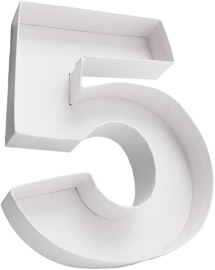 8" Small Fillable Cardboard Letter Shaped Paper Mache Cutouts Candy Tray Food Container(5)