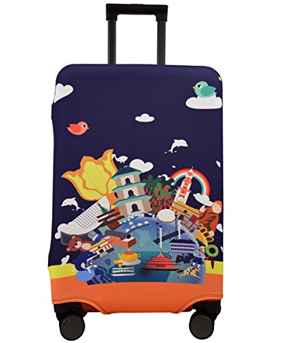 Spandex Luggage Cover For Travel- Hojax Suitcase Protective Bag Cover For Samsonite Delsey Fit 23-25 Inch Luggage (City, Medium) #TOP14