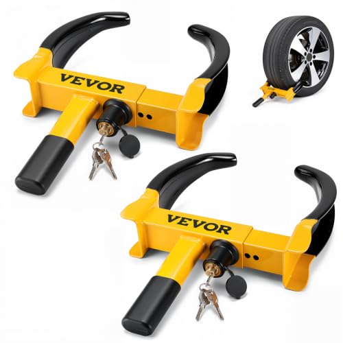 VEVOR Universal Wheel Clamp Lock, 2 Pack Adjustable Anti-The...