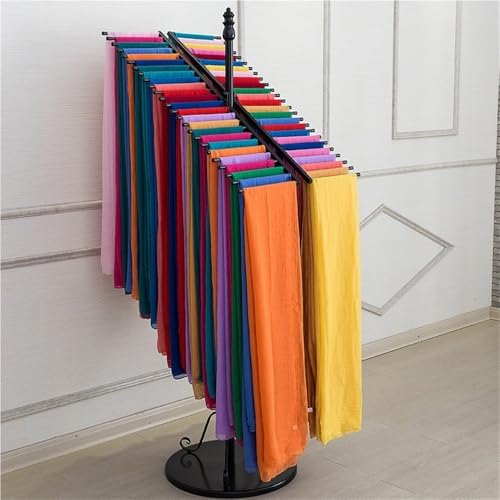 KfweOl Freestanding Scarf Hanger, Metal Fabric Display Rack, Multifunctional Swatch Display Stand for Shawl and Silk Scarf, Space-Saving Hijab Stand for Home, Clothing Store(Black)