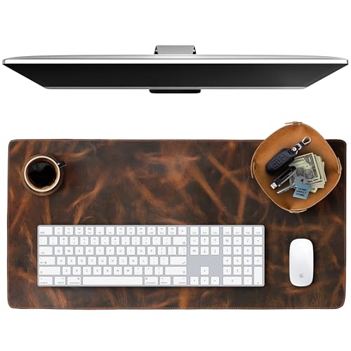 Leather Desk Mat Large 2-Layer Computer & Gaming Pad