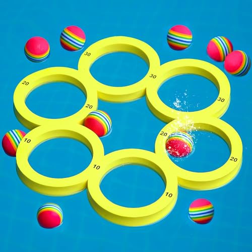 KASTWAVE Pool Toys Games Set Water Sports Toys for Pool Floating Throwing Games with 10 Golf EVA Balls Fun Gifts Floating Pool Water Toys for Boys Girls Teens Adults and Family