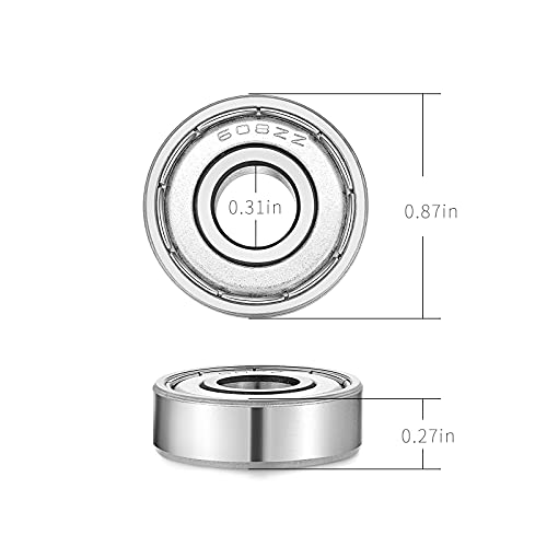 Bearings 608Zz Deep-Groove Ball Bearing - Wood Band Saw Blade Thrust Bearings 8X22X7Mm Cooswai 10Pcs #TOP2