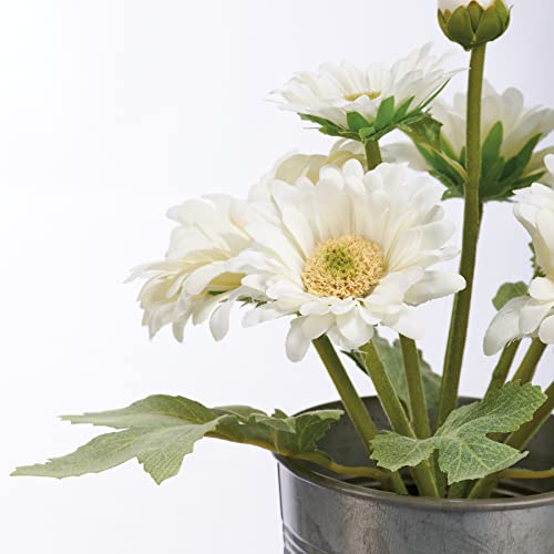 Primitives-by-Kathy-Faux-Gerbera-Daisies-Metal-Bucket-Planter Primitives by Kathy Faux Gerbera Daisies Metal Bucket Planter