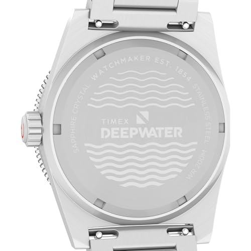 Image of TIMEX Deep Water Reef Analog Watch for Man with Black Round Dial & Silver Stainless Steel Bracelet Band Water Resistant Men's Wrist Watches - TW2W95200UJ
