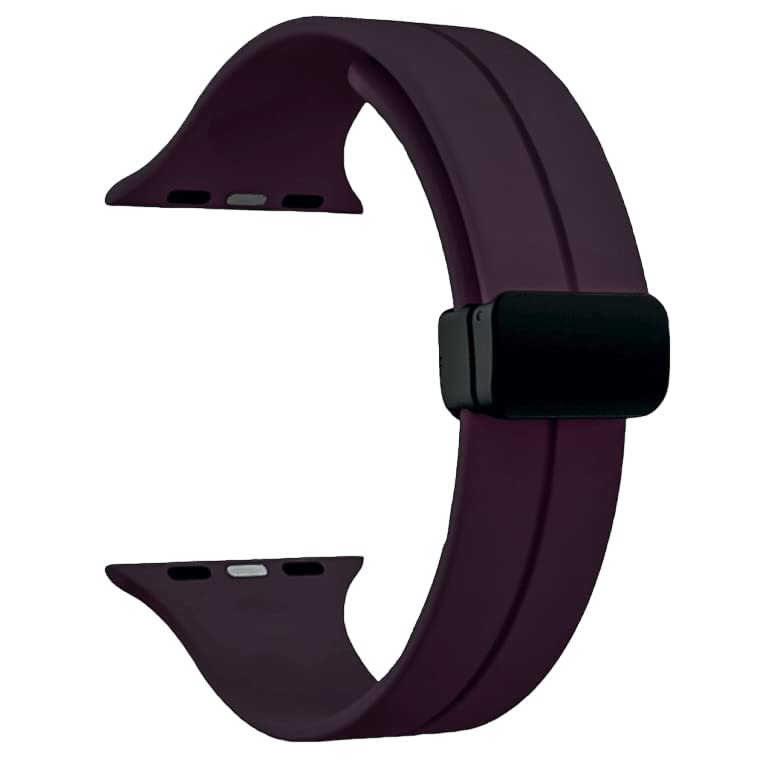 T TECLUSIVE Premium Silicone Strap Band with Magnetic Lock Compatible for iWatch Series Ultra/Series 8/7 / 6 / SE / 5/4 / 3 | Adjustable Silicon Band with Magnet (49mm/45mm/44mm/42mm, Purple)-image-46