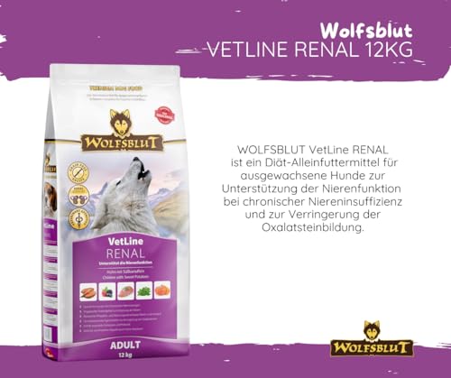 Wolfsblut Vetline Hundefutter - RENAL, 2x12kg - Sparbundel, Sparpaket - inklusive Warnicks Tierfutterservice Hundesnack Goodie